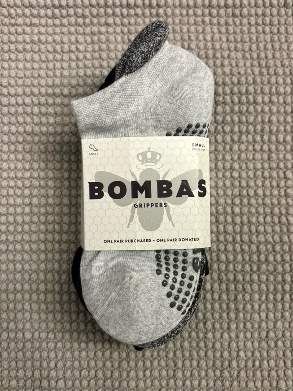 Bombas Gripper Ankle Sock (S) 4-Pack NWT